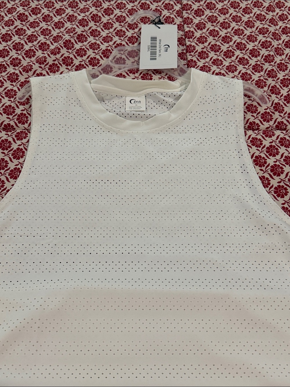 Eyelet-Detail White Tank Top
